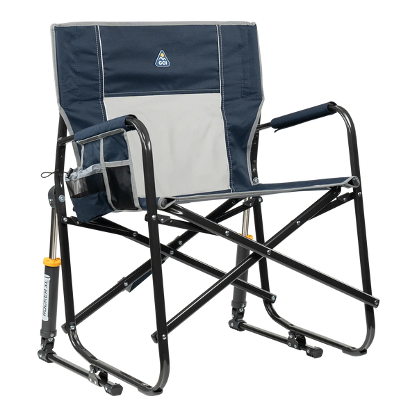 Patented Spring-Action Freestyle Rocker XL - Choice 552 - Patented Spring-Action Rocking Chair for Camping - Indigo