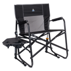 Luxury Camp Freestyle Rocker XL with Side Table - Choice 836 - RoadTrip Rocker Smooth Motion Camp Chair - Black