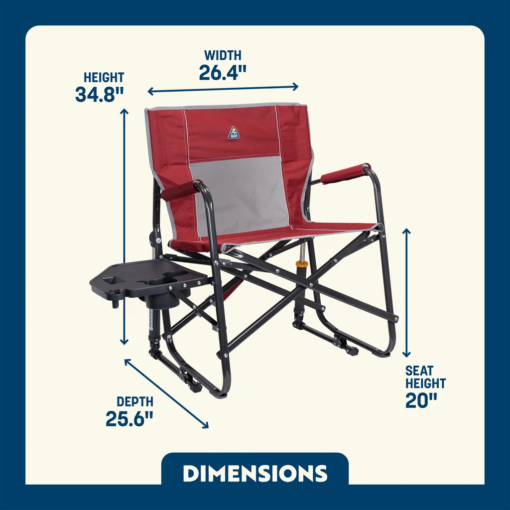 Luxury Camp Freestyle Rocker XL with Side Table - Choice 836 - RoadTrip Rocker Smooth Motion Camp Chair Detail