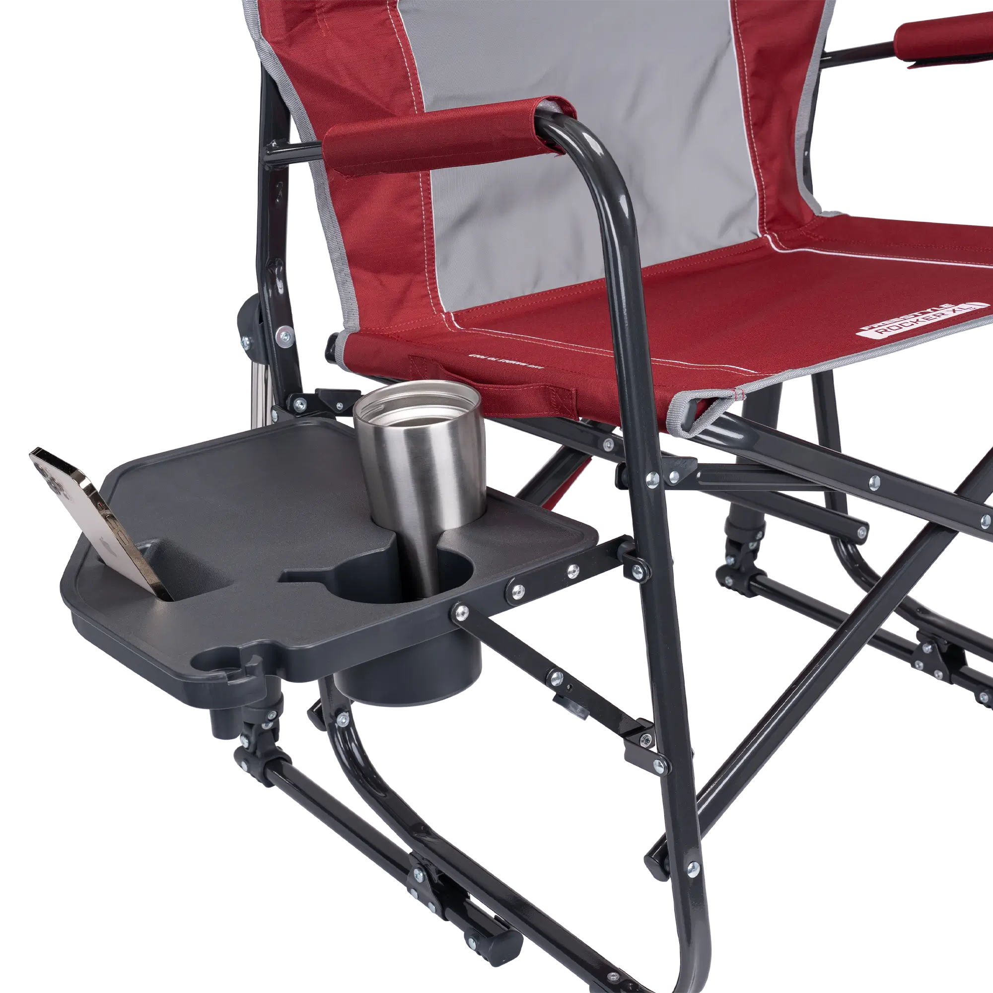 Luxury Camp Freestyle Rocker XL with Side Table - Choice 836 - RoadTrip Rocker Smooth Motion Camp Chair Detail