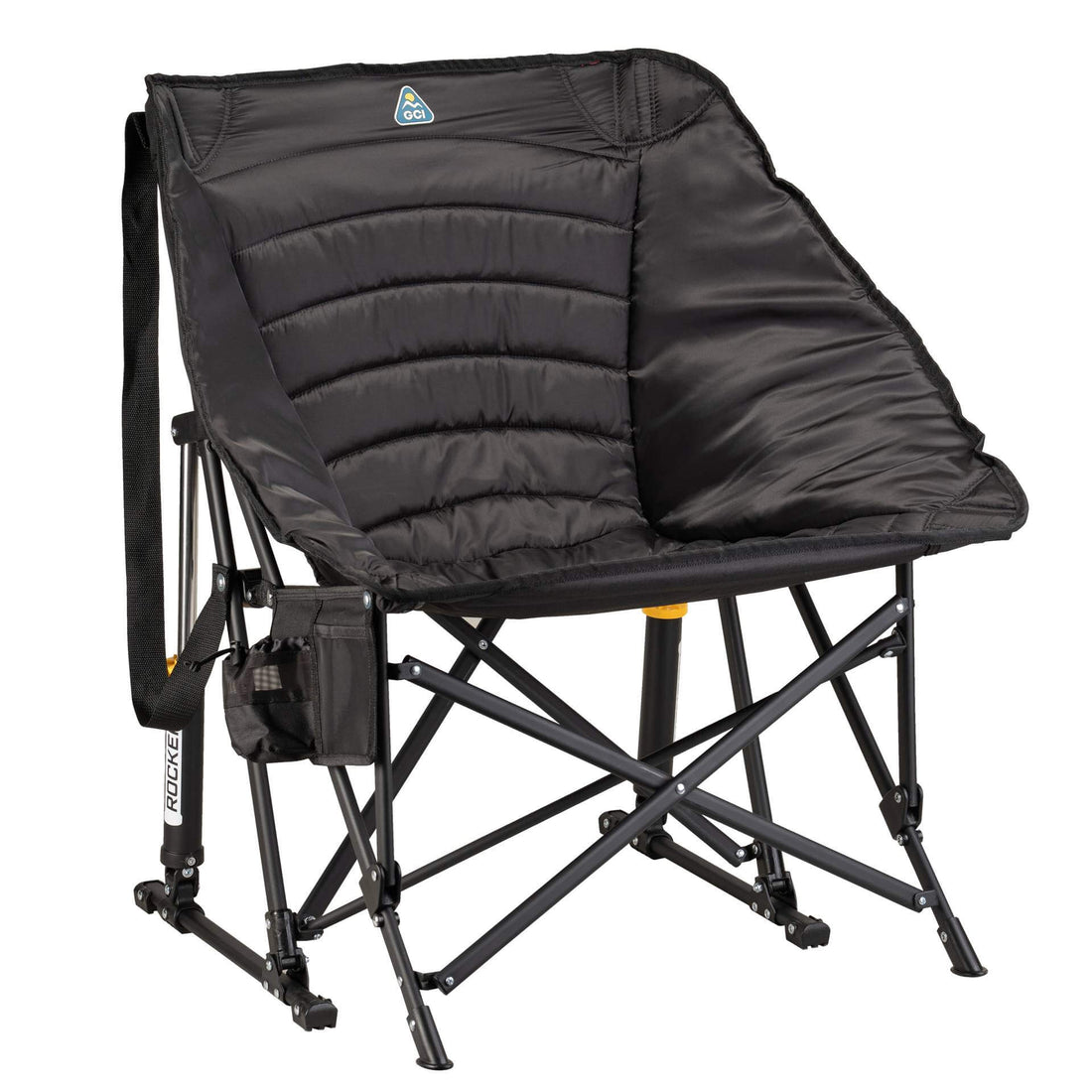 Luxury Camp Puff Rocker - Choice 731 - Patented Spring-Action Rocking Chair for Camping - Black
