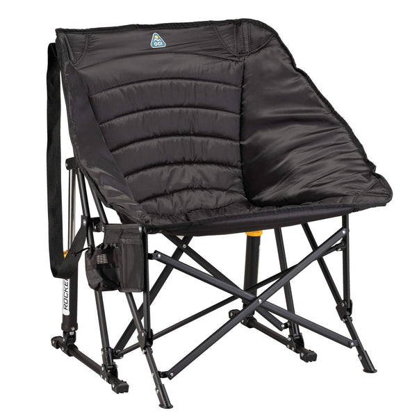 Luxury Camp Puff Rocker - Choice 731 - Patented Spring-Action Rocking Chair for Camping - Black
