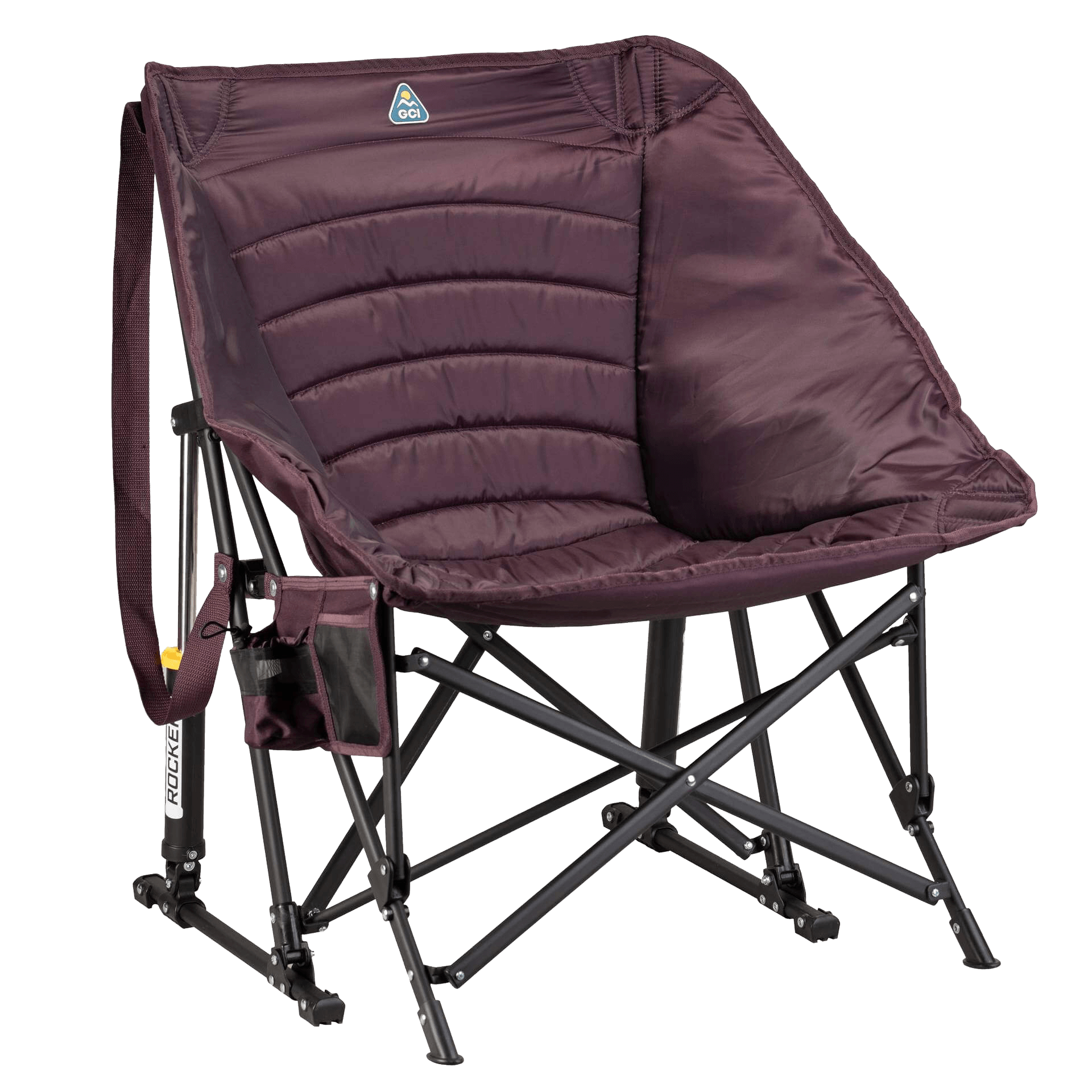 Luxury Camp Puff Rocker - Choice 731 - Patented Spring-Action Rocking Chair for Camping - Amethyst