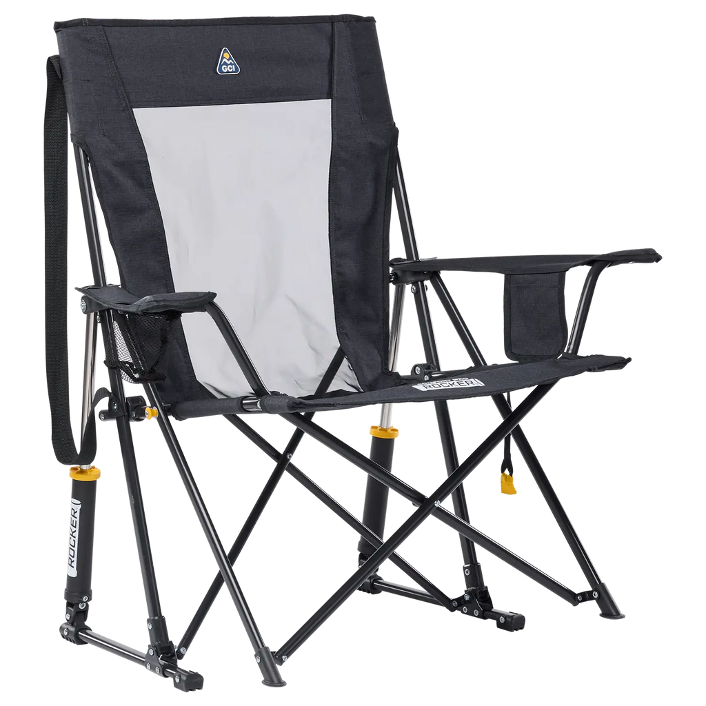 Premium All-Weather Comfort Pro Rocker XL - Choice 107 - RoadTrip Rocker Smooth Motion Camp Chair - Heathered Charcoal