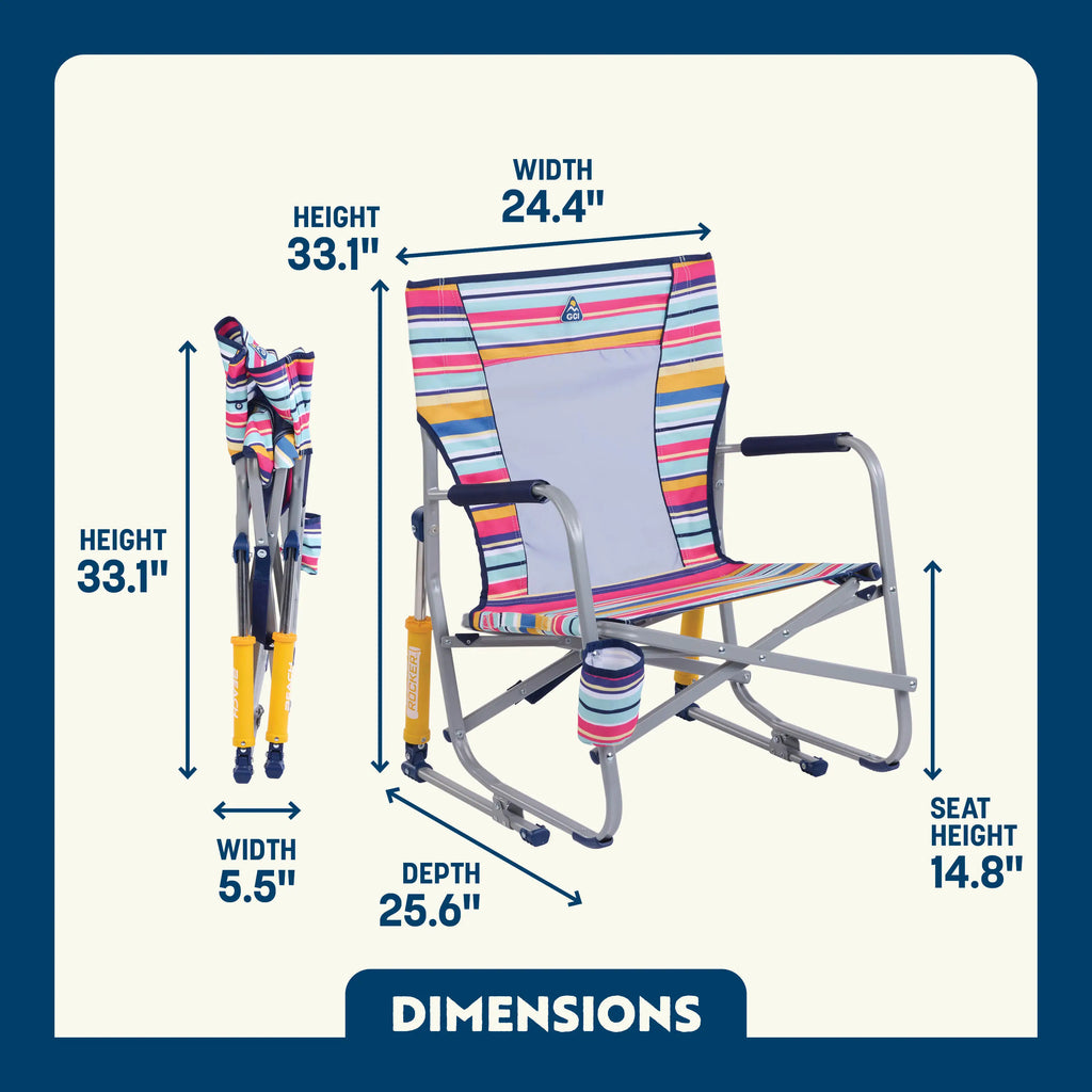 Smooth Motion Beach Rocker - Choice 712 - Patented Spring-Action Rocking Chair for Camping Detail