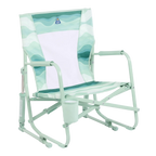 Smooth Motion Beach Rocker - Choice 712 - Patented Spring-Action Rocking Chair for Camping - Green Beach Wave