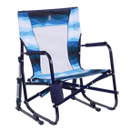 Smooth Motion Beach Rocker - Choice 712 - Patented Spring-Action Rocking Chair for Camping - Blue Beach Wave