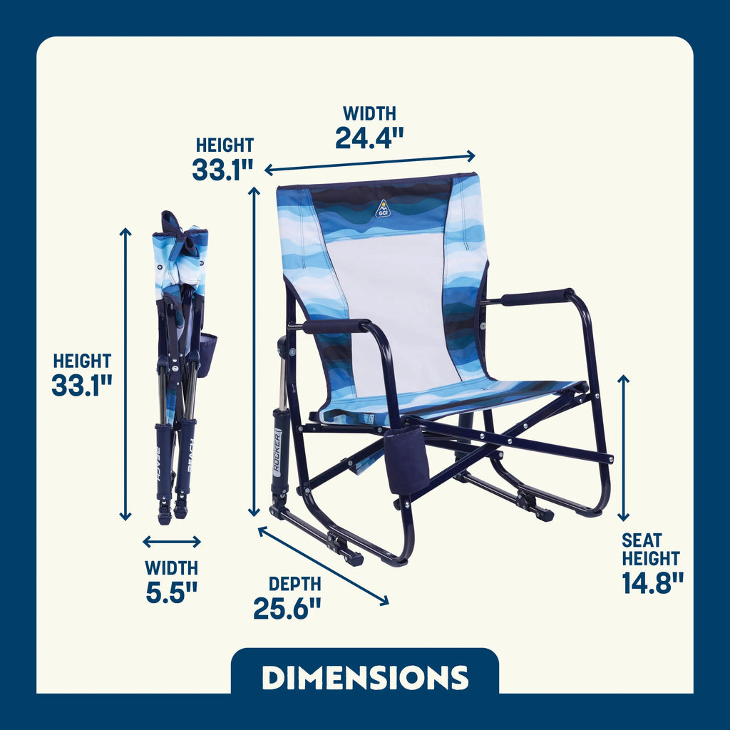 Smooth Motion Beach Rocker - Choice 712 - Patented Spring-Action Rocking Chair for Camping Detail