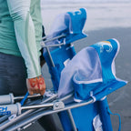 Premium All-Weather Beach Rocker Bundle - Choice 773 - Heavy-Duty Kickback Rocker with Beverage Holder Detail