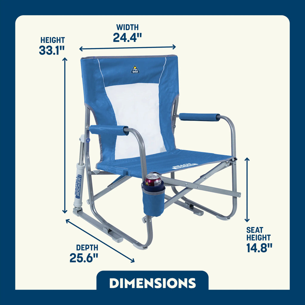 Premium All-Weather Beach Rocker Bundle - Choice 773 - Heavy-Duty Kickback Rocker with Beverage Holder Detail