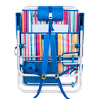 Backpack Travel Big Surf with Slide Table - Choice 334 - Low-Profile Reclining Beach Chair with Backpack Straps Detail