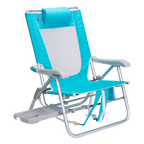 Backpack Travel Big Surf with Slide Table - Choice 334 - Low-Profile Reclining Beach Chair with Backpack Straps - Seafoam Green
