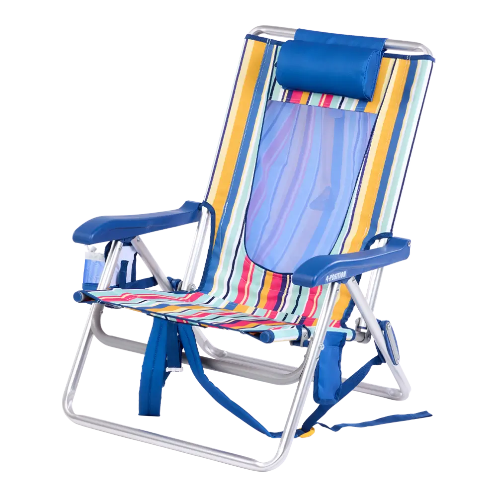 Sand-Friendly Backpack Beach Chair - Choice 709 - Multi-Position Outdoor Beach Chair with Pillow Detail