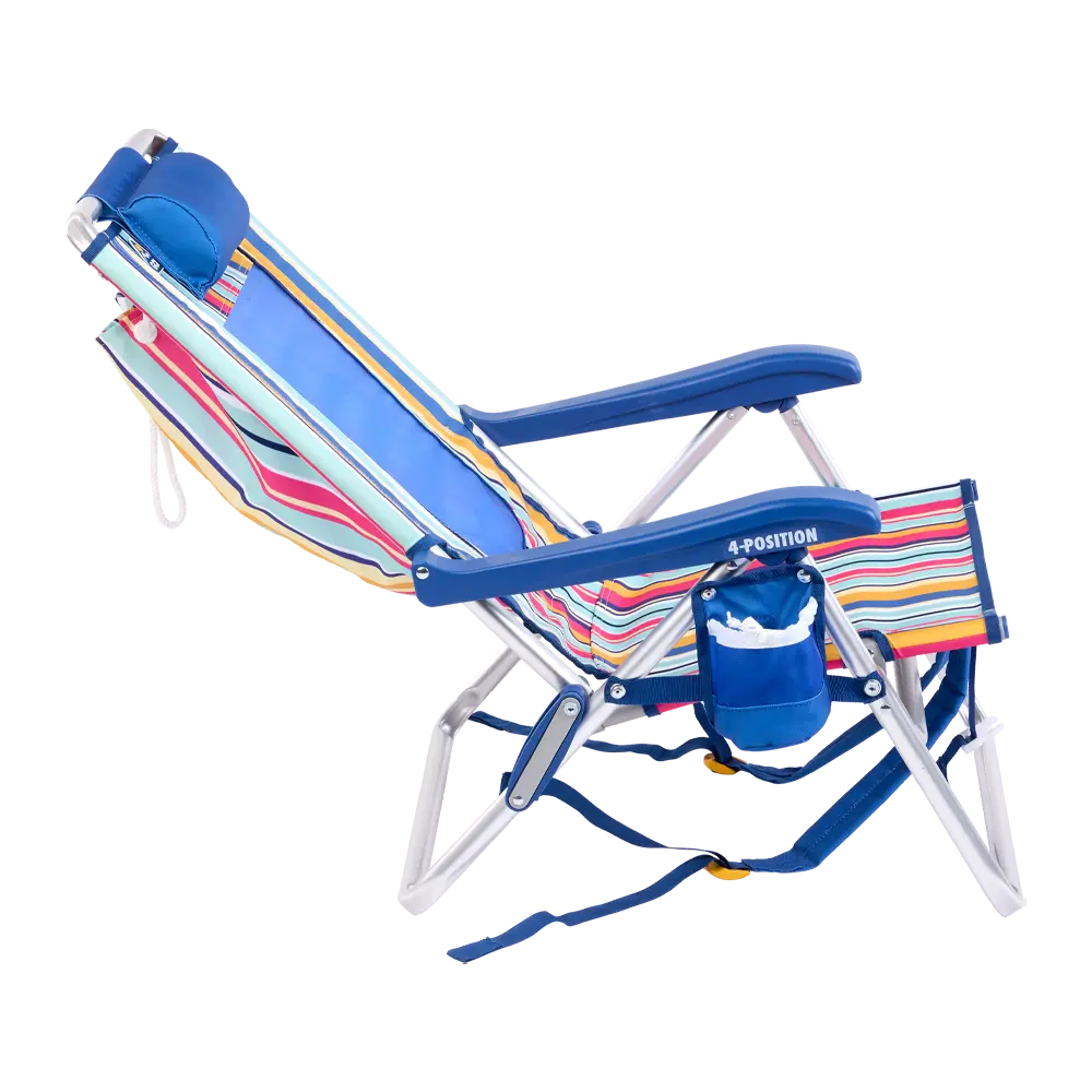 Sand-Friendly Backpack Beach Chair - Choice 709 - Multi-Position Outdoor Beach Chair with Pillow Detail