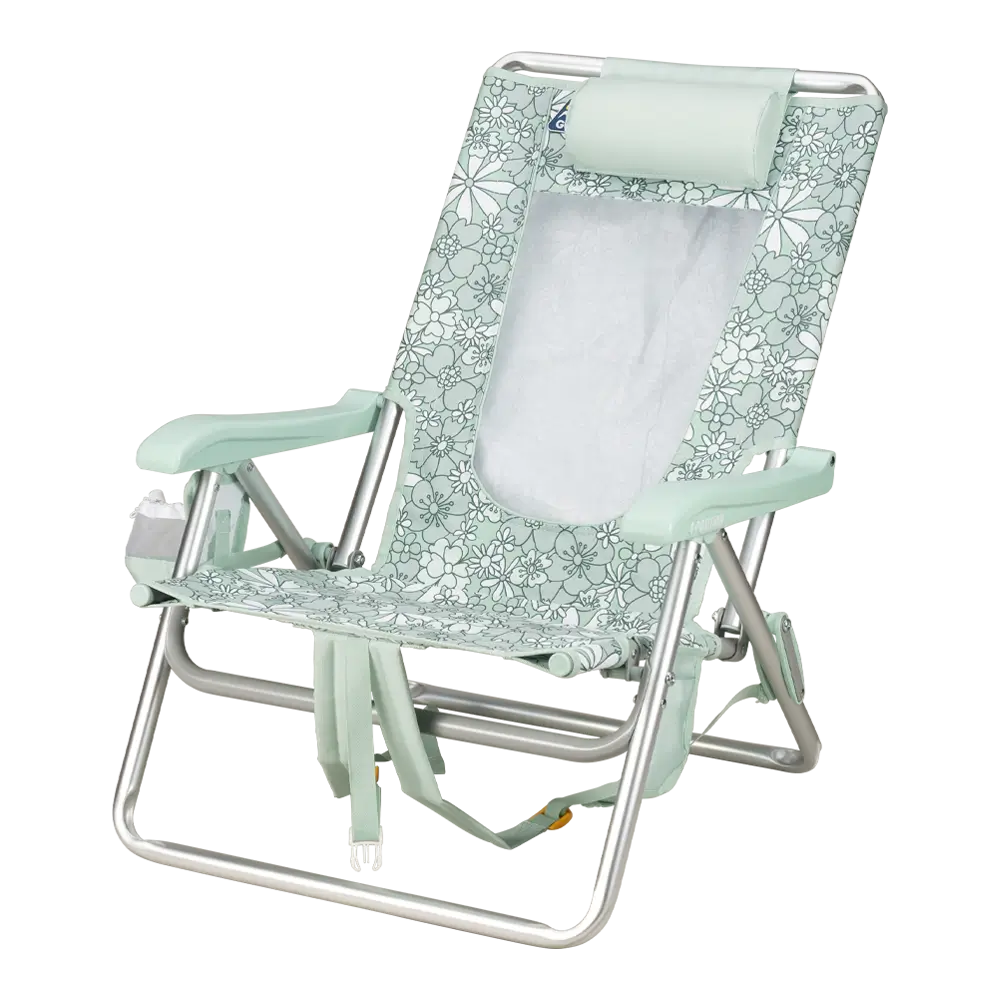 Sand-Friendly Backpack Beach Chair - Choice 709 - Multi-Position Outdoor Beach Chair with Pillow Detail