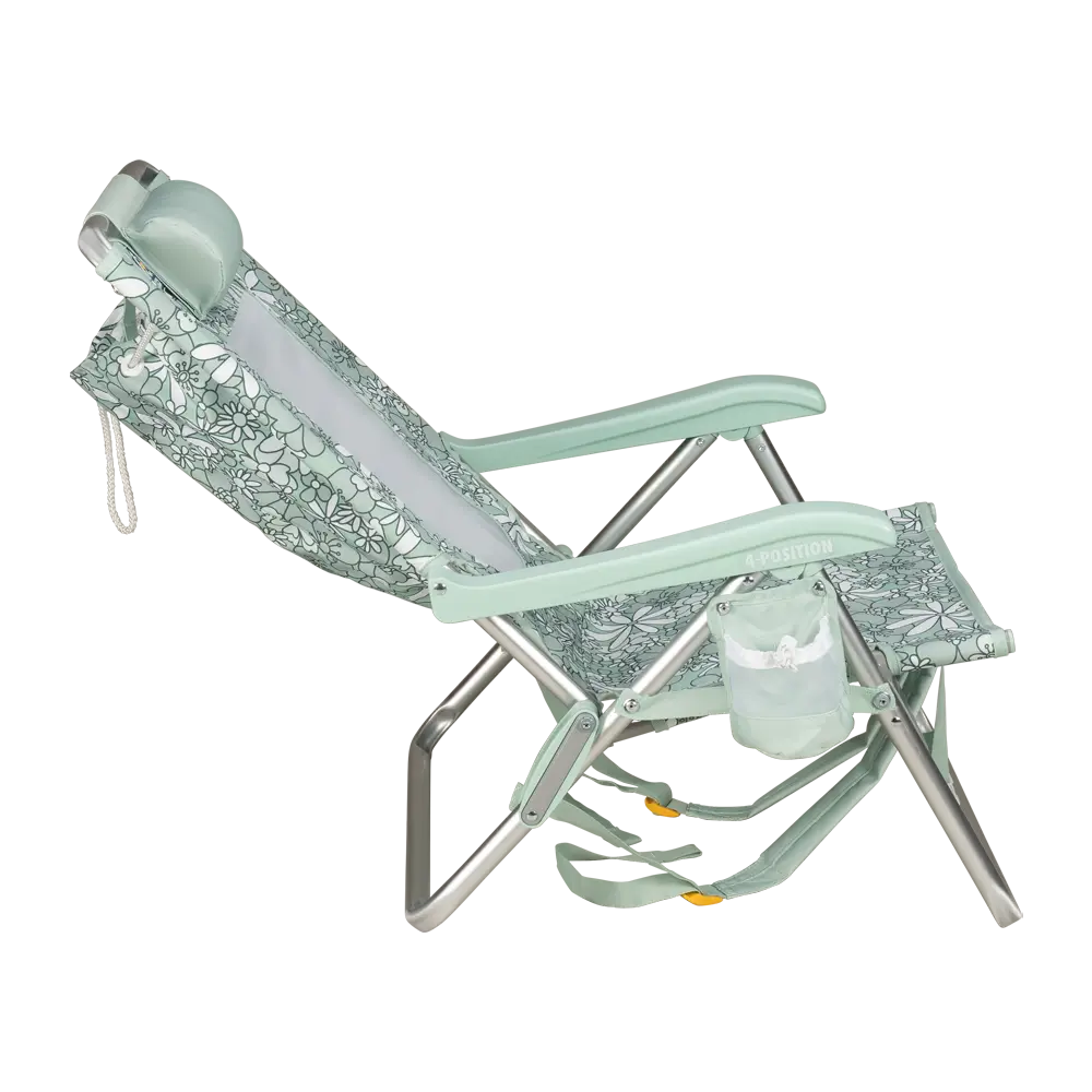 Sand-Friendly Backpack Beach Chair - Choice 709 - Multi-Position Outdoor Beach Chair with Pillow Detail