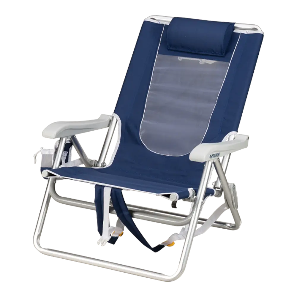 Sand-Friendly Backpack Beach Chair - Choice 709 - Multi-Position Outdoor Beach Chair with Pillow Detail