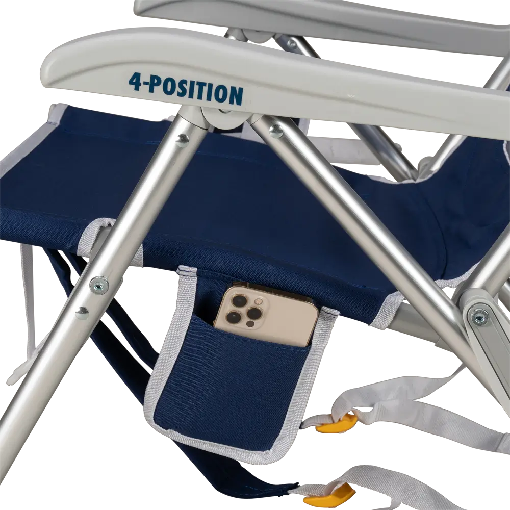 Sand-Friendly Backpack Beach Chair - Choice 709 - Multi-Position Outdoor Beach Chair with Pillow Detail