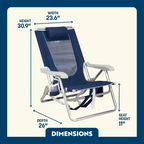 Sand-Friendly Backpack Beach Chair - Choice 709 - Multi-Position Outdoor Beach Chair with Pillow Detail