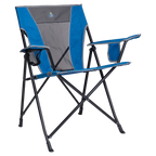 Micro-Folding Comfort Quad Chair - Choice 989 - Pico Compact Folding Camp Chair with Carry Bag - Heathered Royal