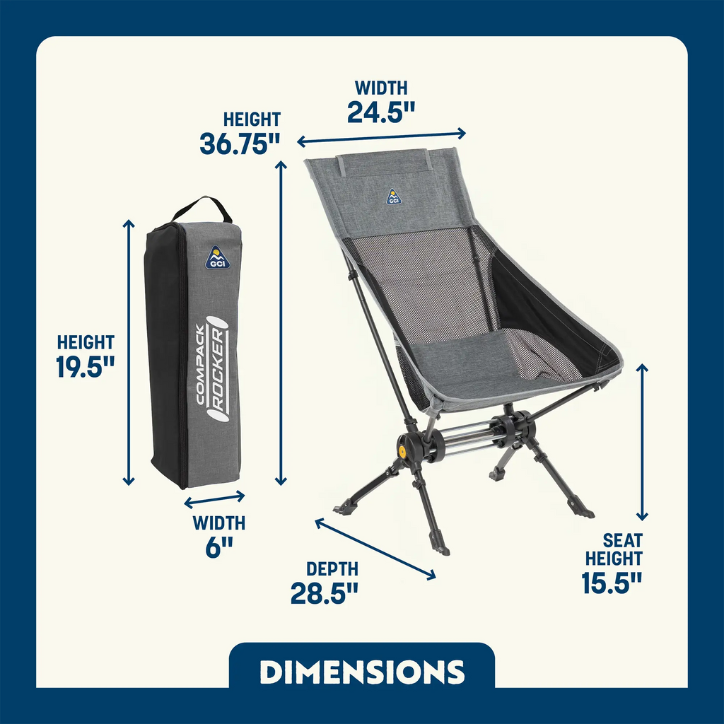 Heavy-Duty Freestyle ComPack Rocker - Choice 980 - Freestyle Rocker Portable Outdoor Folding Chair Detail