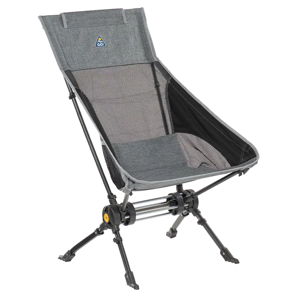 Heavy-Duty Freestyle ComPack Rocker - Choice 980 - Freestyle Rocker Portable Outdoor Folding Chair - Heathered Pewter