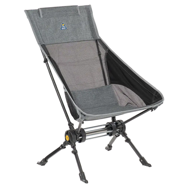 Heavy-Duty Freestyle ComPack Rocker - Choice 980 - Freestyle Rocker Portable Outdoor Folding Chair - Heathered Pewter