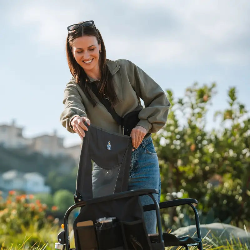 Luxury Camp Adjustable Rocker - Choice 573 - RoadTrip Rocker Smooth Motion Camp Chair Detail