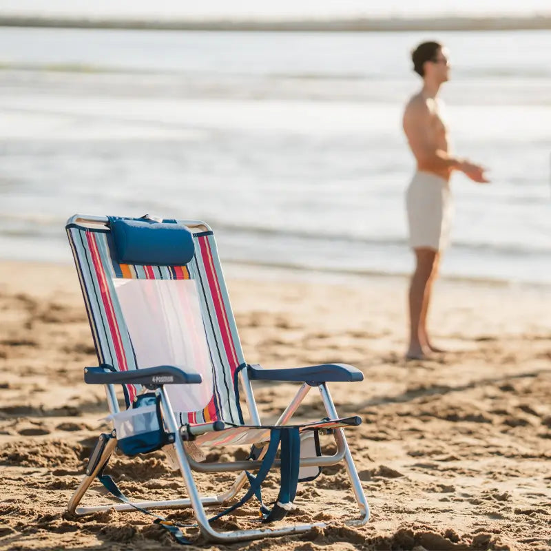 Sand-Friendly Backpack Beach Chair - Choice 709 - Multi-Position Outdoor Beach Chair with Pillow Detail
