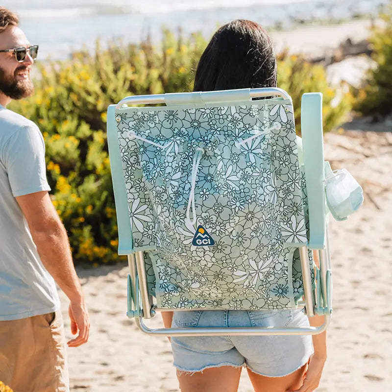 Sand-Friendly Backpack Beach Chair - Choice 709 - Multi-Position Outdoor Beach Chair with Pillow Detail
