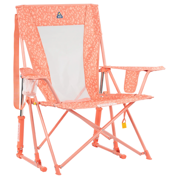 Heavy-Duty Freestyle Comfort Pro Rocker - Choice 375 - RoadTrip Rocker Smooth Motion Camp Chair - Coral Garden