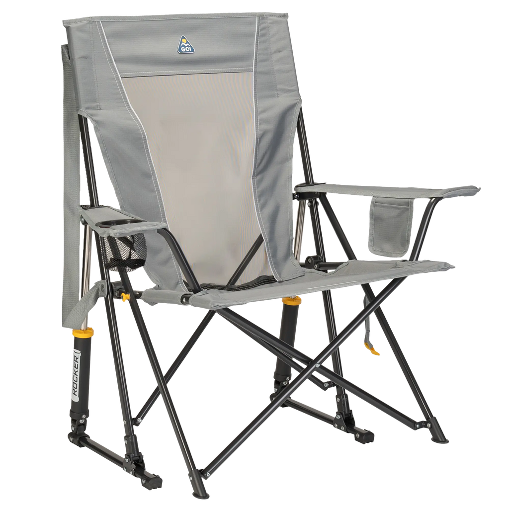 Heavy-Duty Freestyle Comfort Pro Rocker - Choice 375 - RoadTrip Rocker Smooth Motion Camp Chair - Mercury Gray