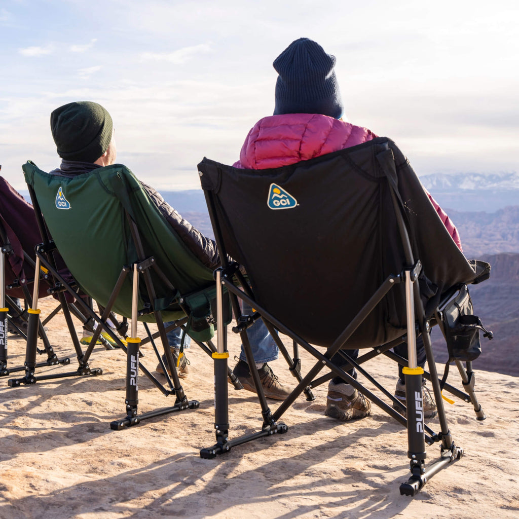 Luxury Camp Puff Rocker - Choice 731 - Patented Spring-Action Rocking Chair for Camping Detail