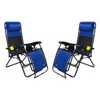 Low-Profile Freeform Zero Gravity Lounger Bundle - Choice 507 - Multi-Position Outdoor Beach Chair with Pillow - Royal Blue