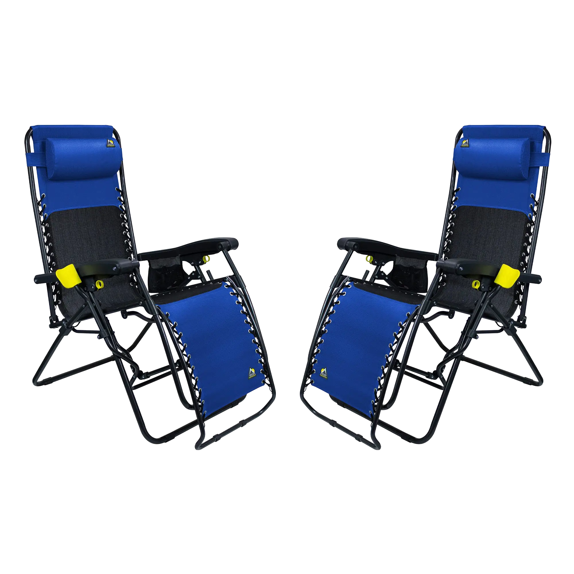 Low-Profile Freeform Zero Gravity Lounger Bundle - Choice 507 - Multi-Position Outdoor Beach Chair with Pillow - Royal Blue