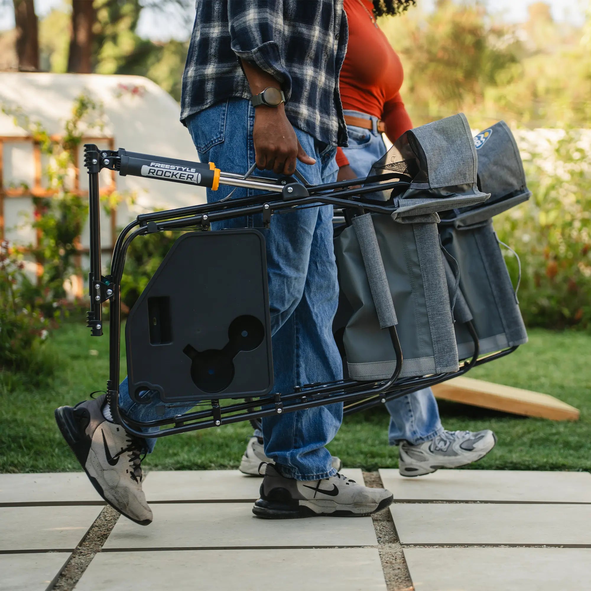 Heavy-Duty Freestyle Freestyle Rocker with Side Table - Choice 853 - Heavy-Duty Kickback Rocker with Beverage Holder Detail