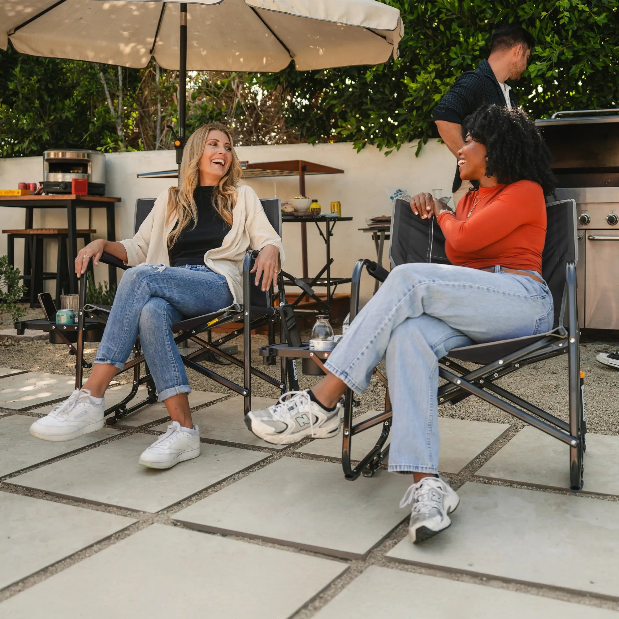 Luxury Camp Freestyle Rocker XL with Side Table - Choice 836 - RoadTrip Rocker Smooth Motion Camp Chair Detail