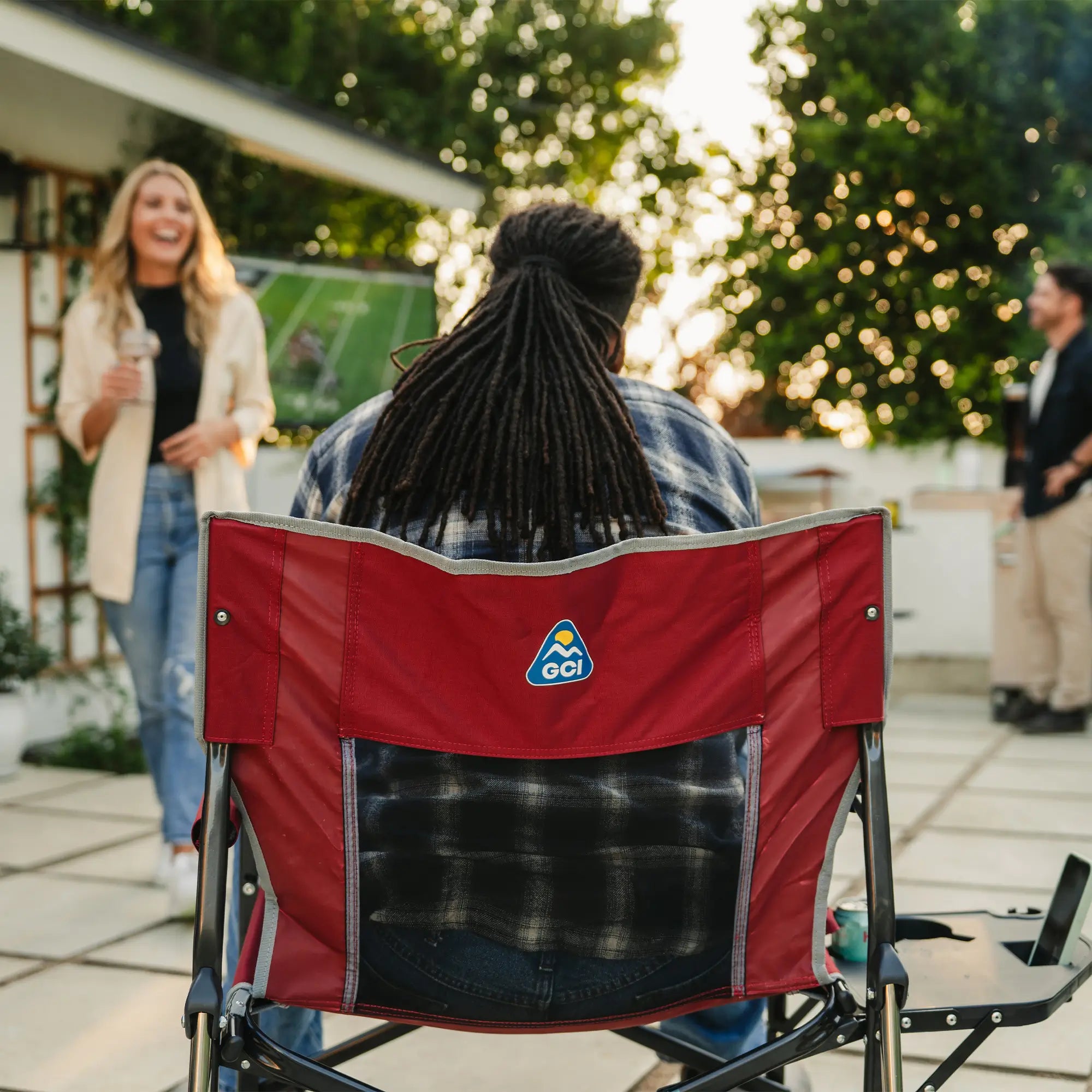 Luxury Camp Freestyle Rocker XL with Side Table - Choice 836 - RoadTrip Rocker Smooth Motion Camp Chair Detail