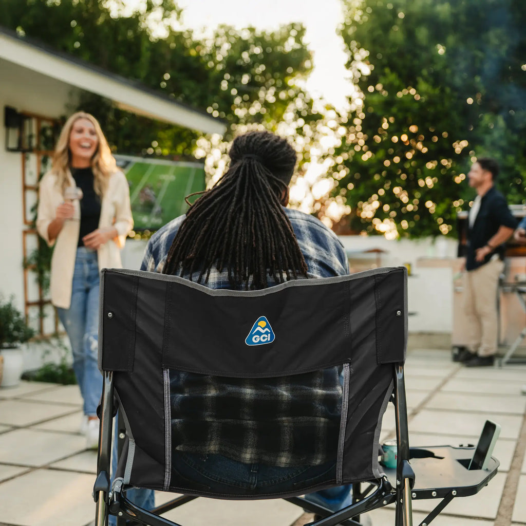 Luxury Camp Freestyle Rocker XL with Side Table - Choice 836 - RoadTrip Rocker Smooth Motion Camp Chair Detail