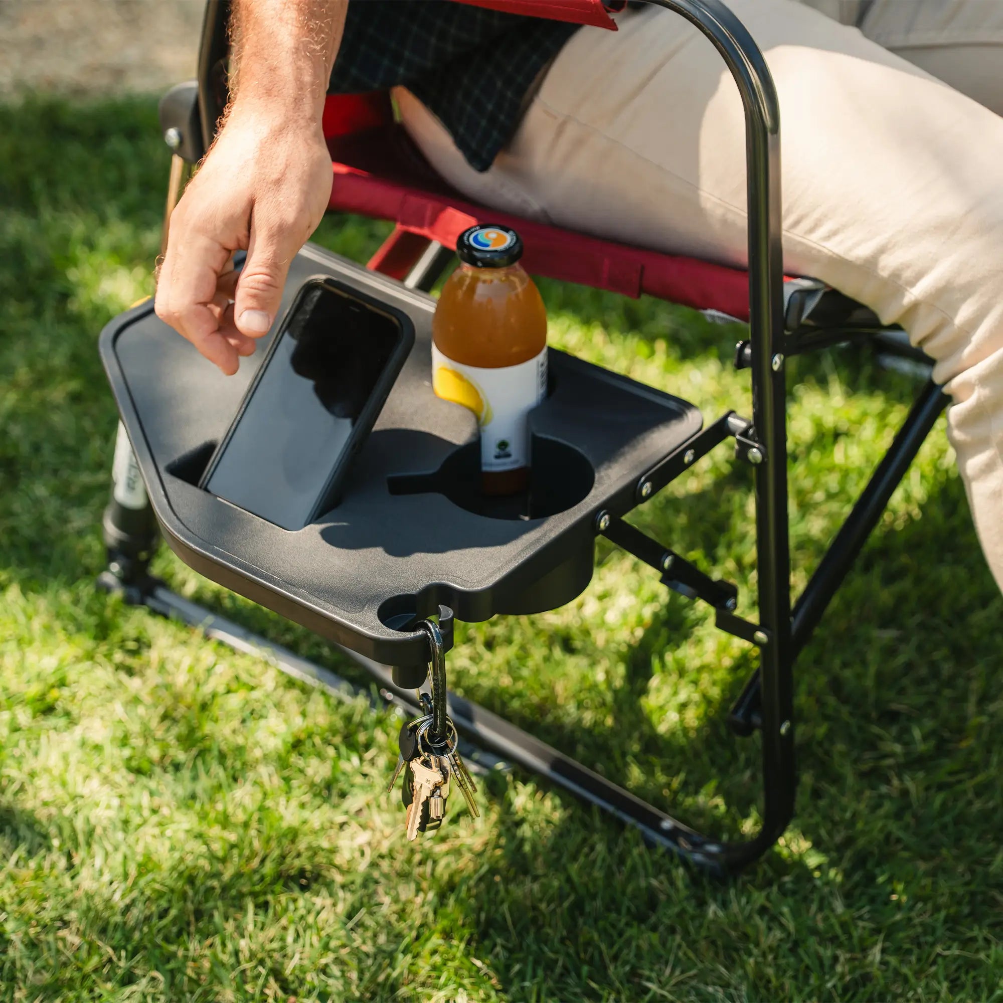 Luxury Camp Freestyle Rocker XL with Side Table - Choice 836 - RoadTrip Rocker Smooth Motion Camp Chair Detail