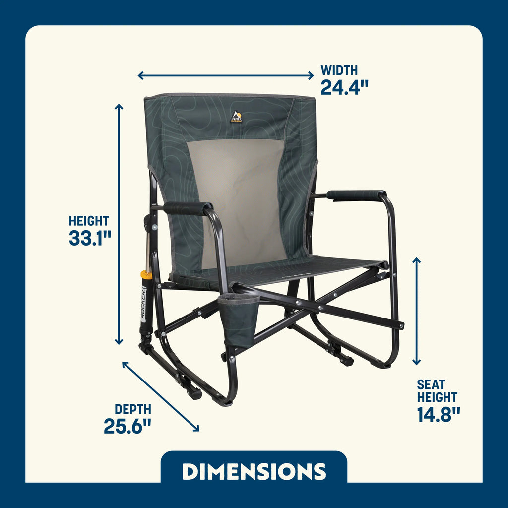 Patented Spring-Action FirePit Rocker - Choice 737 - Patented Spring-Action Rocking Chair for Camping Detail