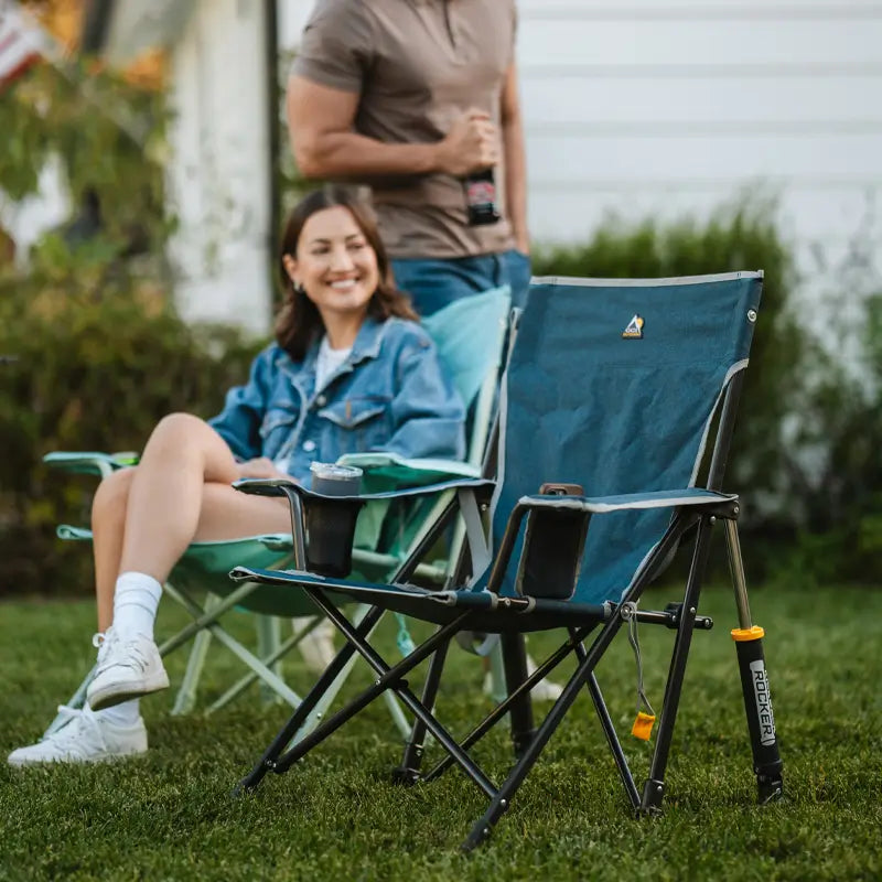 Heavy-Duty Freestyle Kickback Rocker - Choice 345 - RoadTrip Rocker Smooth Motion Camp Chair Detail