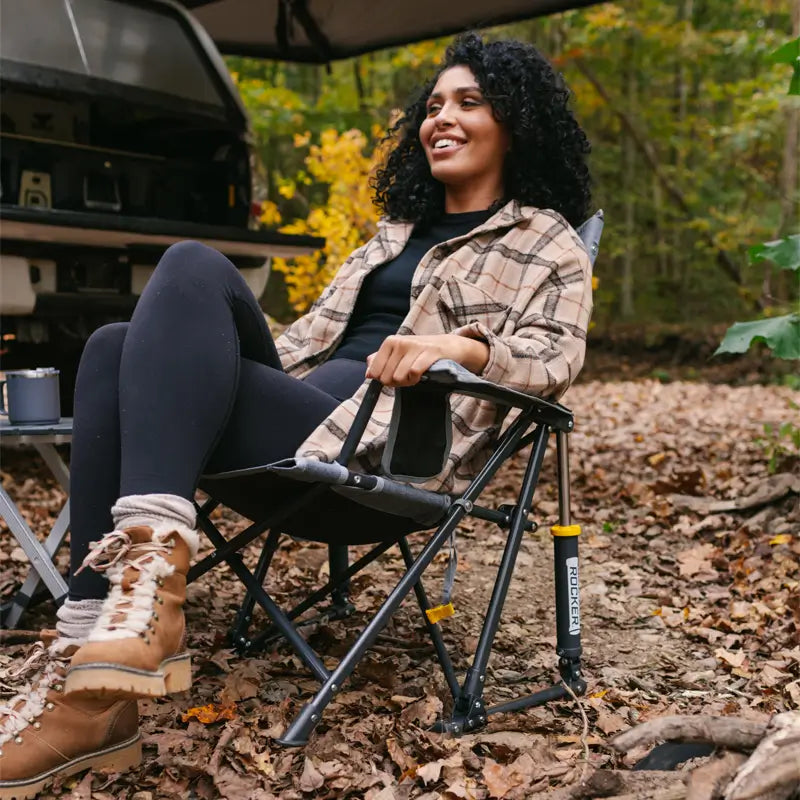Heavy-Duty Freestyle Kickback Rocker - Choice 345 - RoadTrip Rocker Smooth Motion Camp Chair Detail