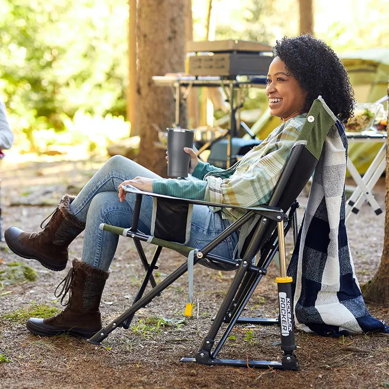 Heavy-Duty Freestyle Kickback Rocker - Choice 345 - RoadTrip Rocker Smooth Motion Camp Chair Detail