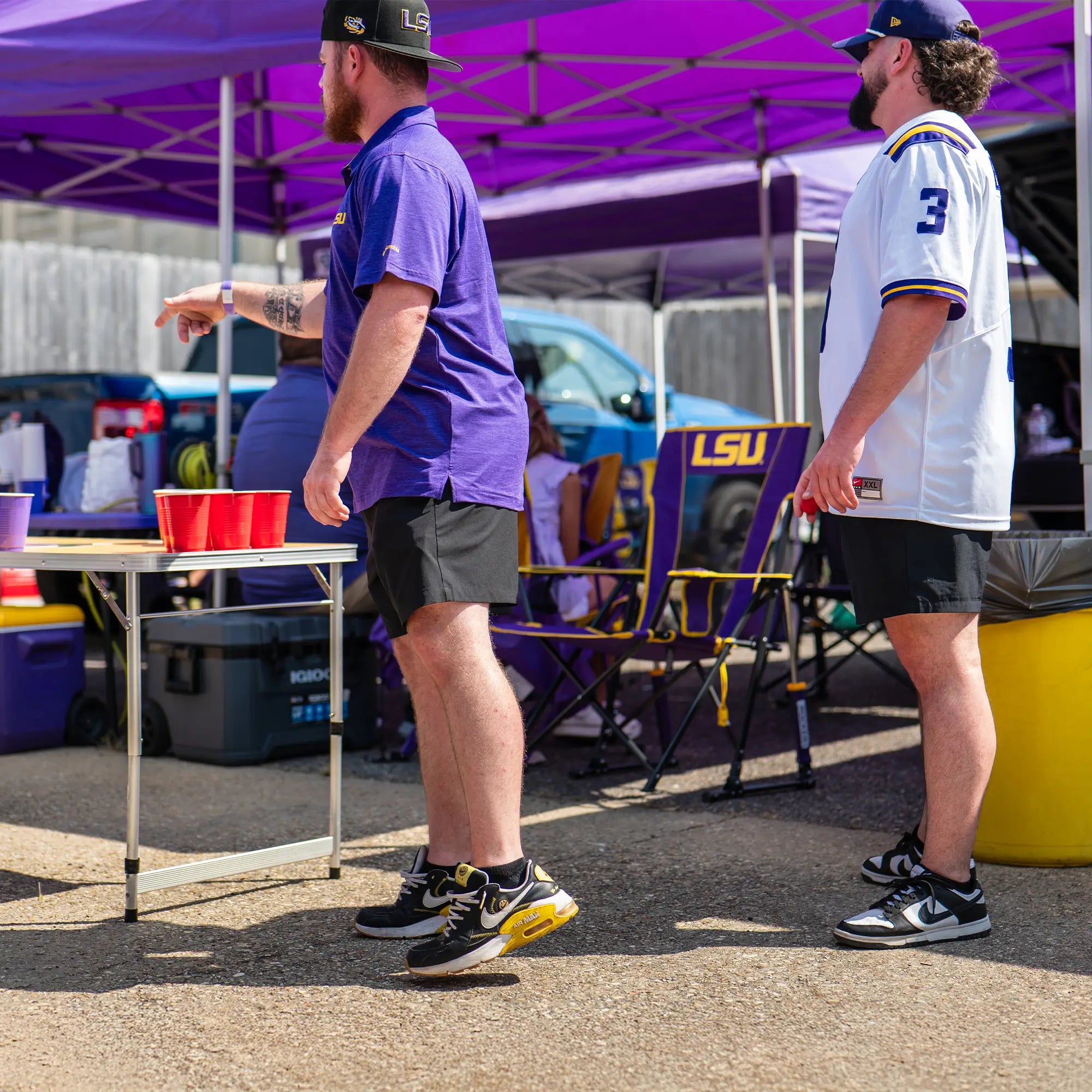 Patented Spring-Action College Comfort Pro Rocker - LSU Tigers - Choice 880 - Freestyle Rocker Portable Outdoor Folding Chair Detail