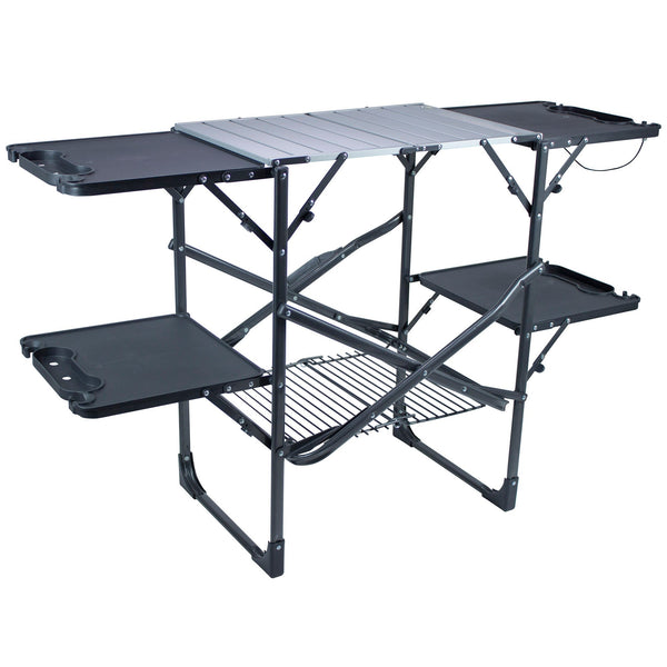 Stainless Steel BBQ Slim-Fold Cook Station - Choice 575 - Multi-Purpose Outdoor Culinary Cooking Set - Default Title