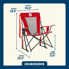 Premium All-Weather College Comfort Pro Rocker - Nebraska Cornhuskers - Choice 161 - Heavy-Duty Kickback Rocker with Beverage Holder Detail