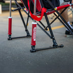 Premium All-Weather College Comfort Pro Rocker - Nebraska Cornhuskers - Choice 161 - Heavy-Duty Kickback Rocker with Beverage Holder Detail