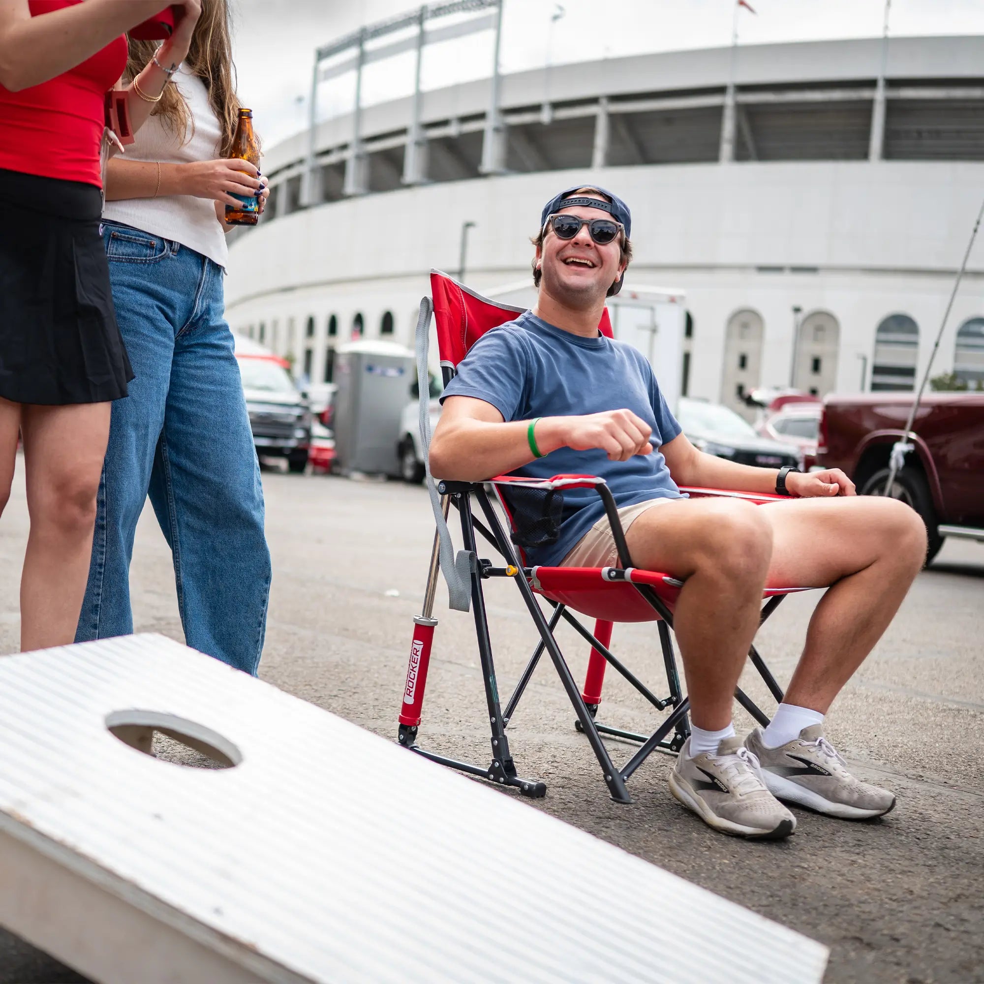 Smooth Motion College Comfort Pro Rocker - Ohio State Buckeyes - Choice 676 - Freestyle Rocker Portable Outdoor Folding Chair Detail