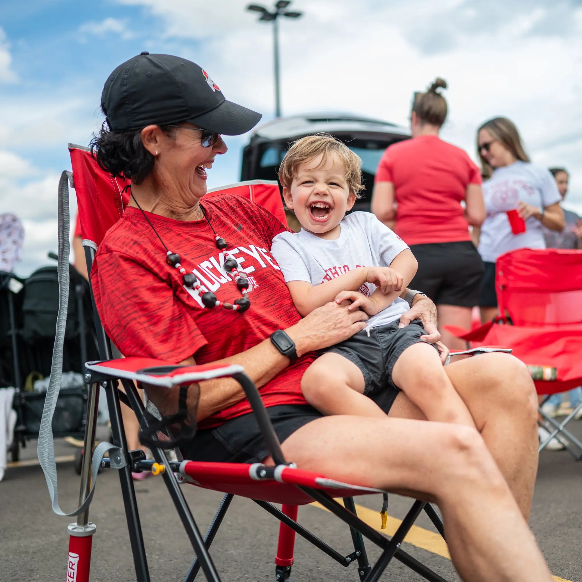 Smooth Motion College Comfort Pro Rocker - Ohio State Buckeyes - Choice 676 - Freestyle Rocker Portable Outdoor Folding Chair Detail